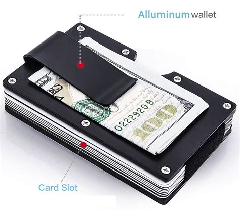 metal card holder wallet with rfid blocking|wallet protection from scanning.